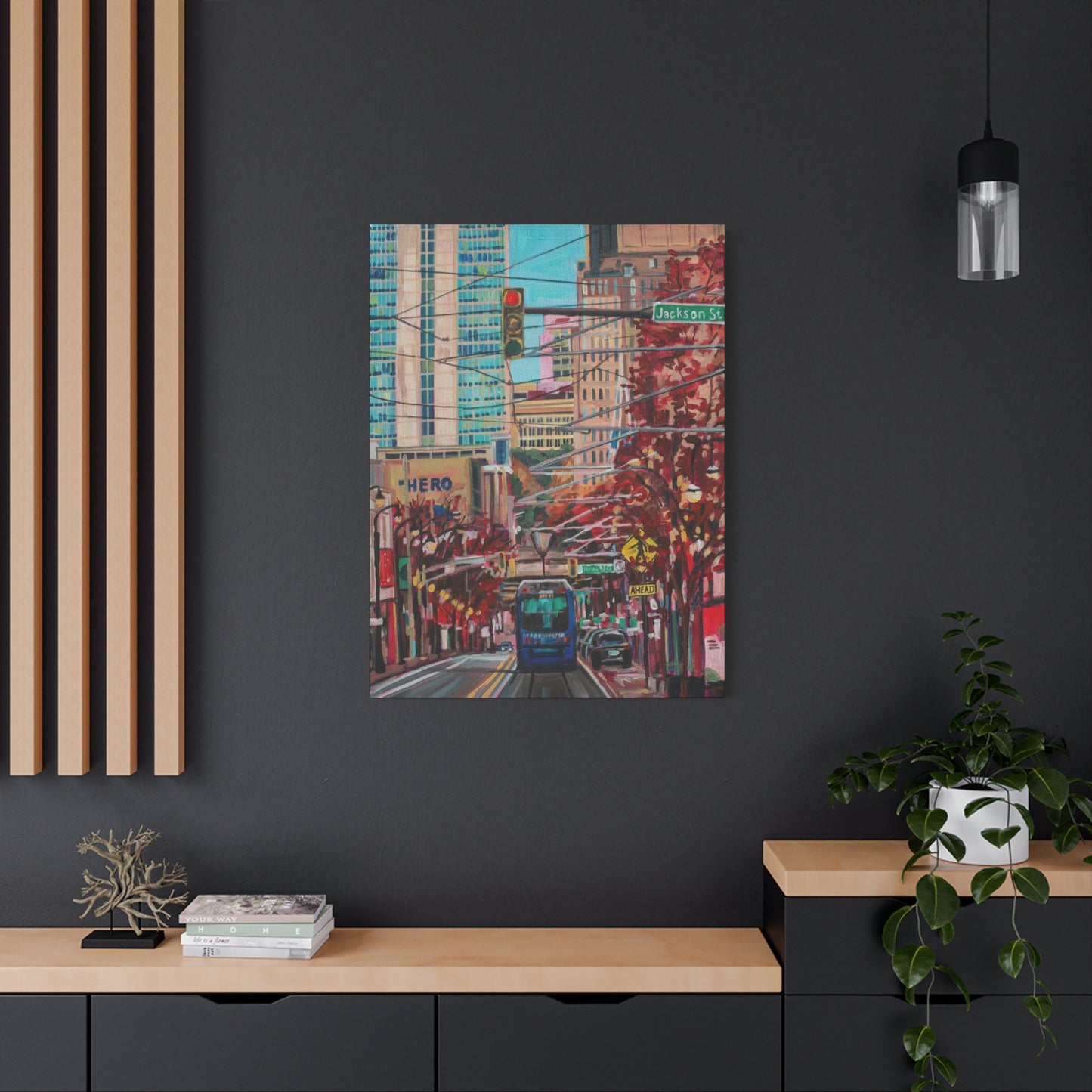 Atlanta Street scene 1 (Atlanta Streetcar -Auburn Street)—Matte Canvas, Stretched, 1.25"