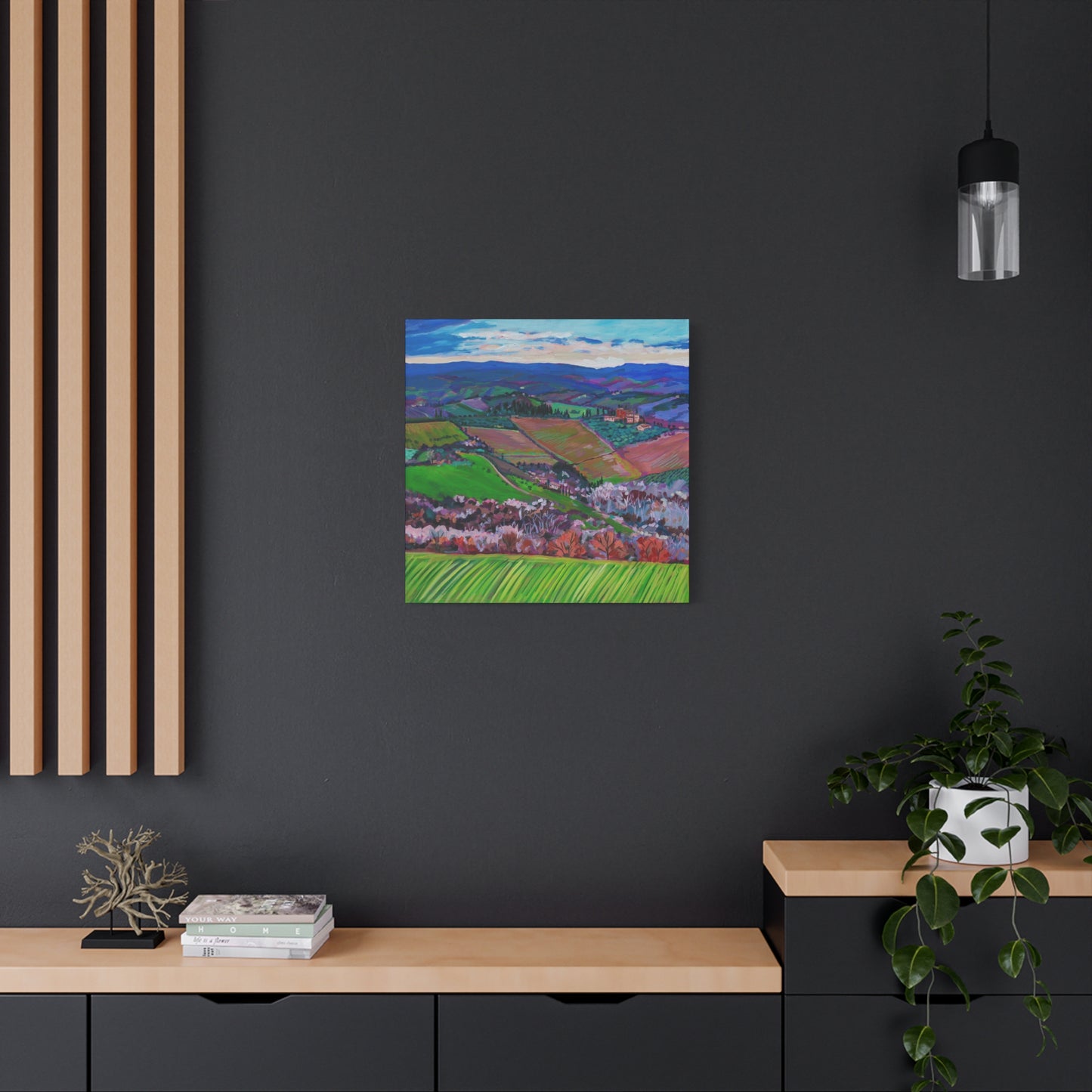 Rolling Tuscan farmland, Italy-Right Panel —Matte Canvas, Stretched, 1.25"