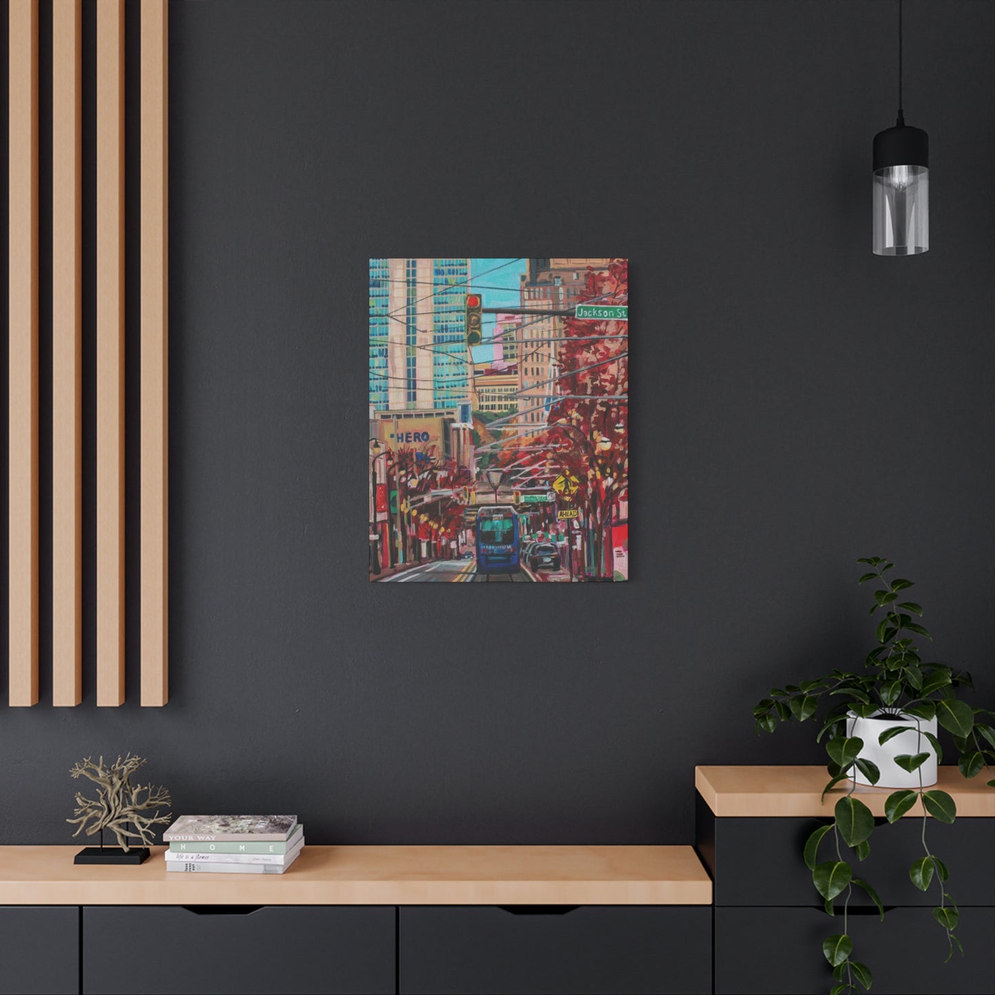 Atlanta Street scene 1 (Atlanta Streetcar -Auburn Street)—Matte Canvas, Stretched, 1.25"