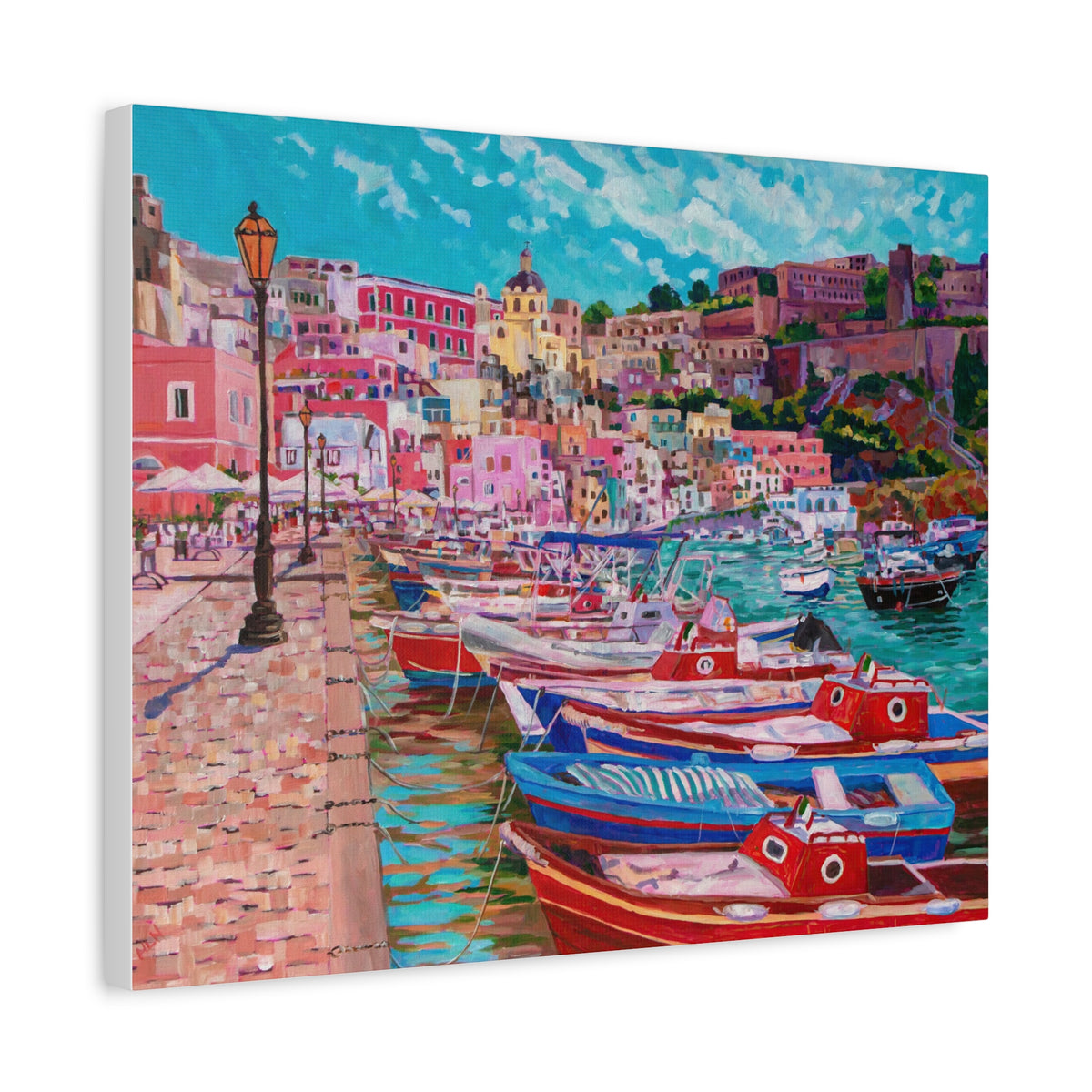 Harbor at Isola Procida, Italy— Gallery Wrapped Canvas Reproduction