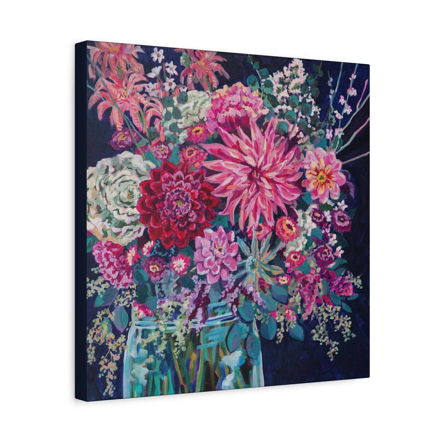 Warm Winter Floral Still Life —Matte Canvas, Stretched, 1.25"