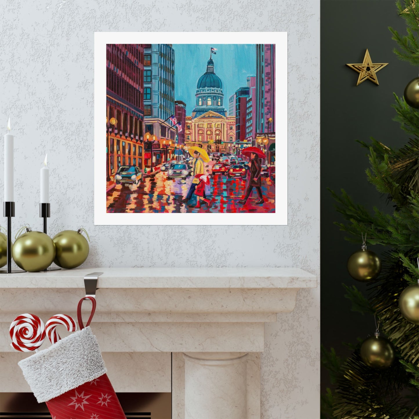 Rush hour reflections— Matte Paper Poster Reproduction