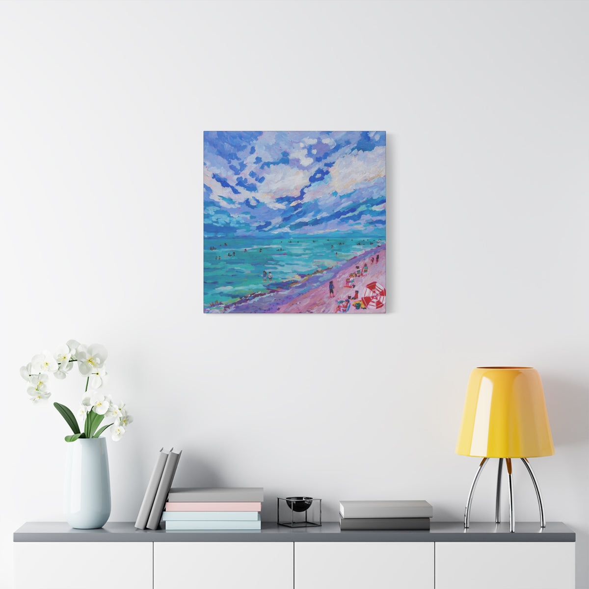 Busy Relaxing Beach Left Panel—Matte Canvas, Stretched, 1.25"