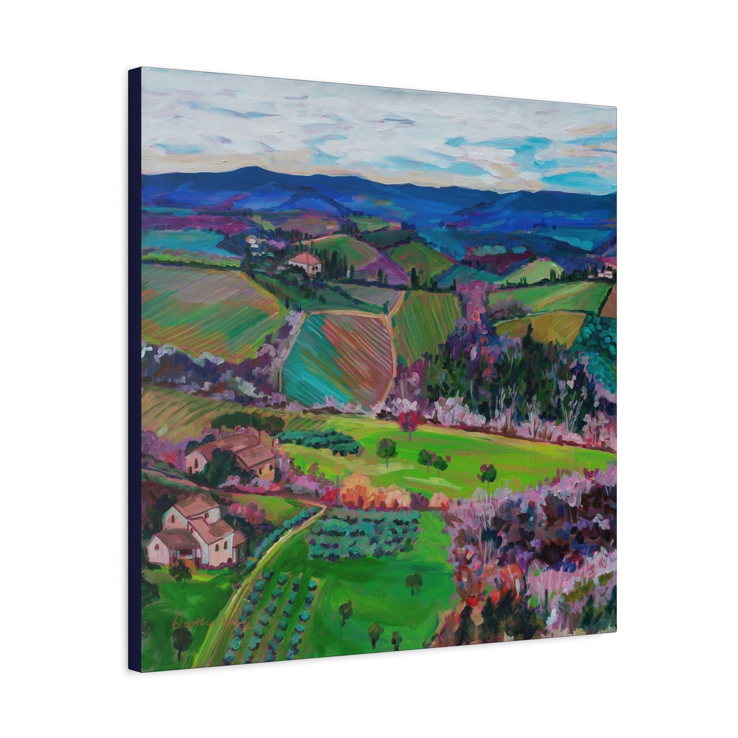 Rolling Tuscan farmland, Italy-Left Panel —Matte Canvas, Stretched, 1.25"