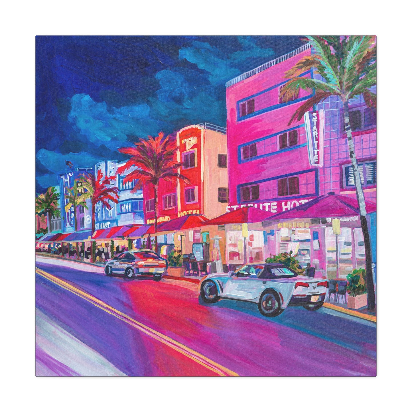 Starlite Hotel- South Beach Miami —Matte Canvas, Stretched, 1.25"