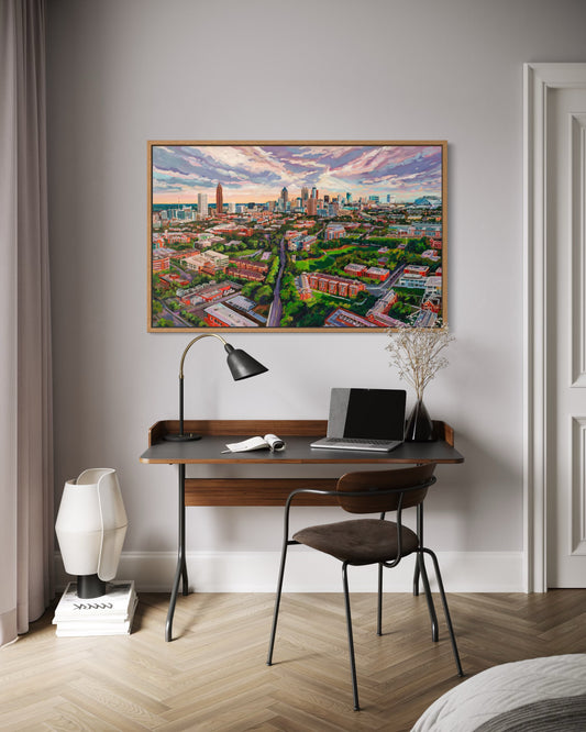 Georgia Tech and Atlanta Skyline —Matte Canvas, Stretched, 1.25"