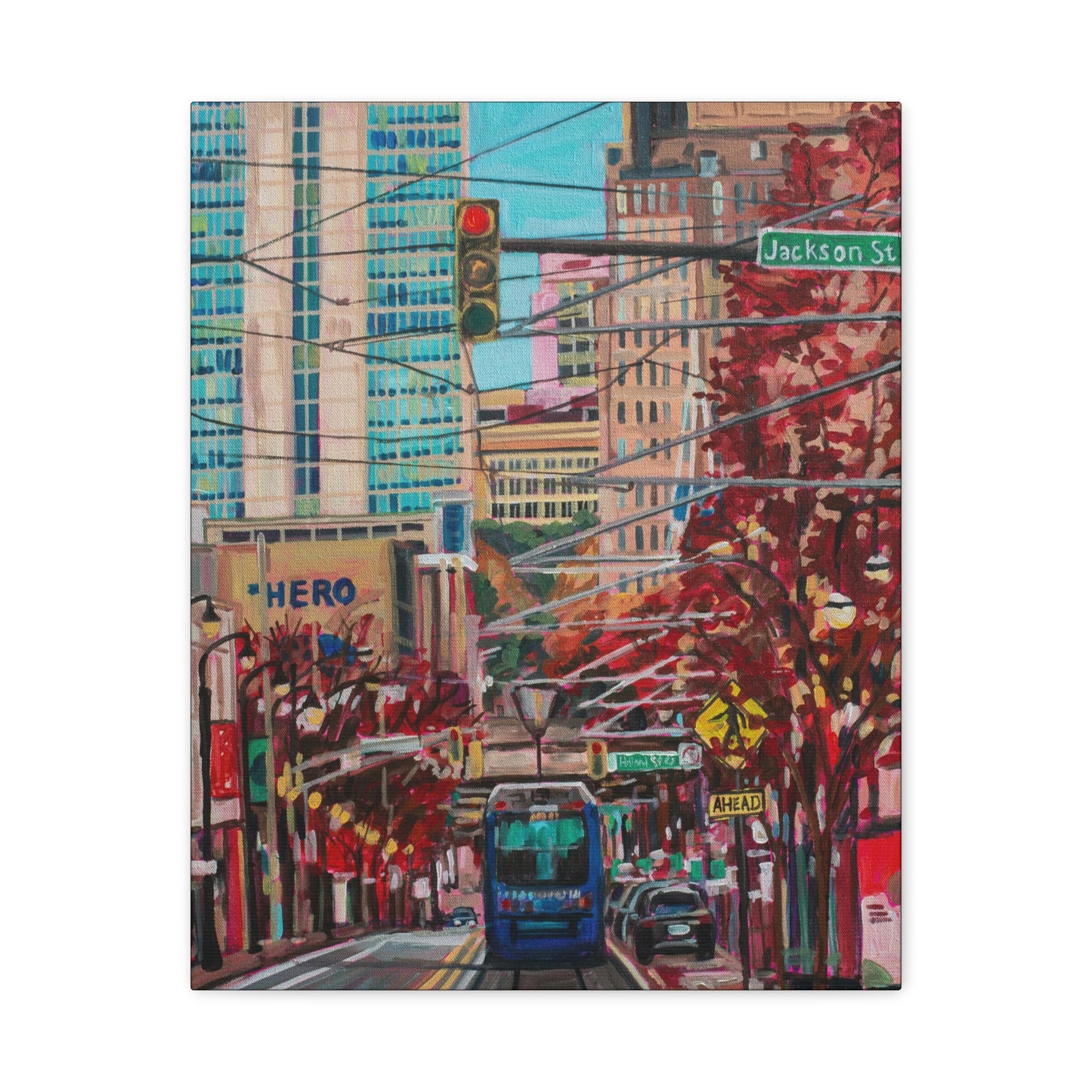 Atlanta Street scene 1 (Atlanta Streetcar -Auburn Street)—Matte Canvas, Stretched, 1.25"