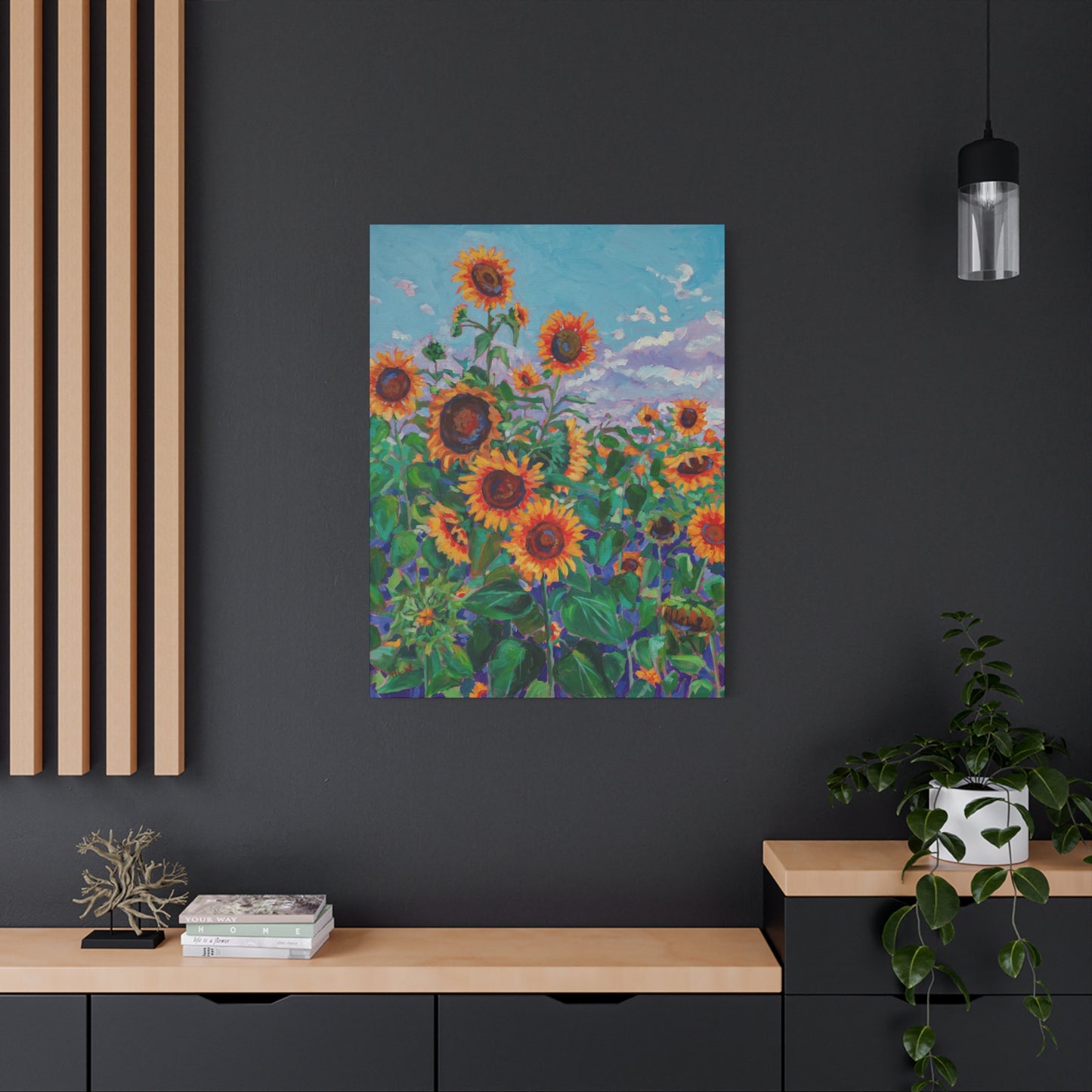 Sunflower field 5— Gallery Wrapped Canvas Reproduction