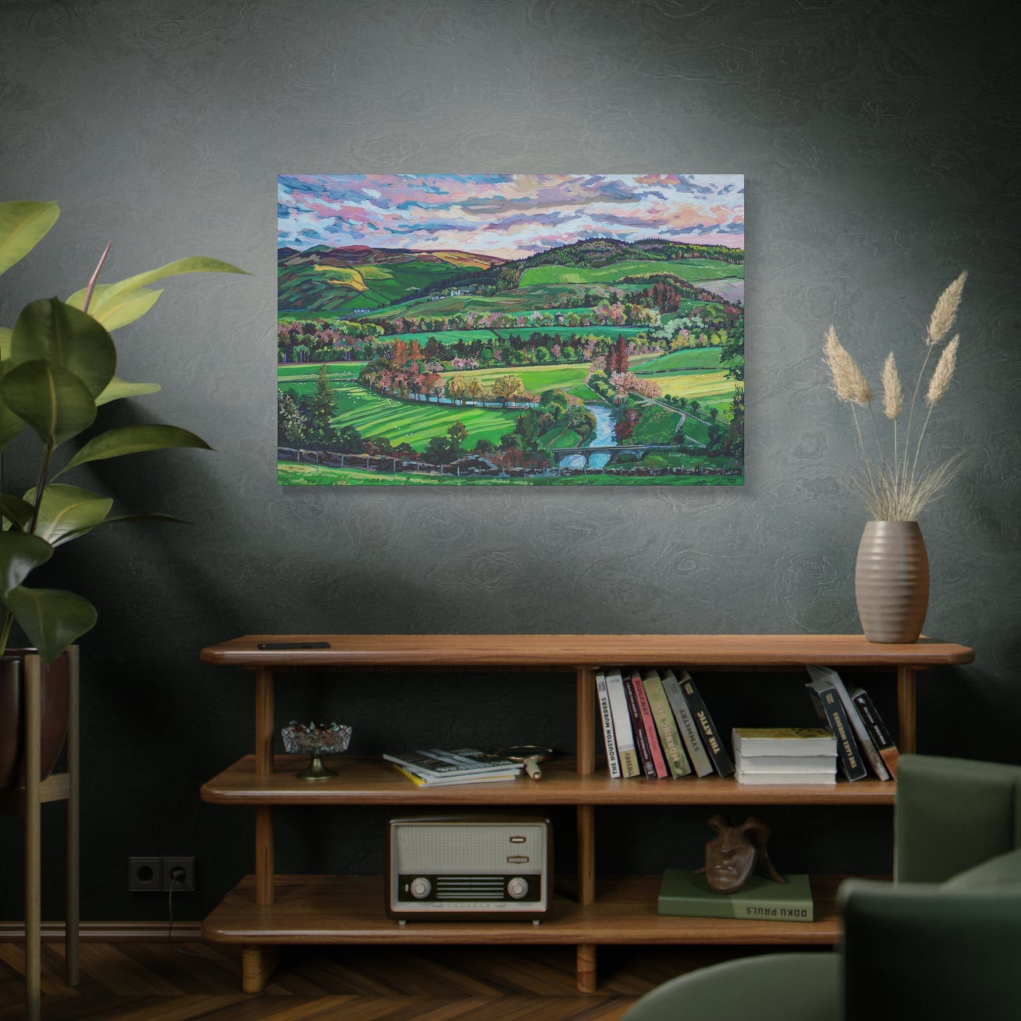 Rolling Farmland, Pebbles-Scotland—Matte Canvas, Stretched, 1.25"