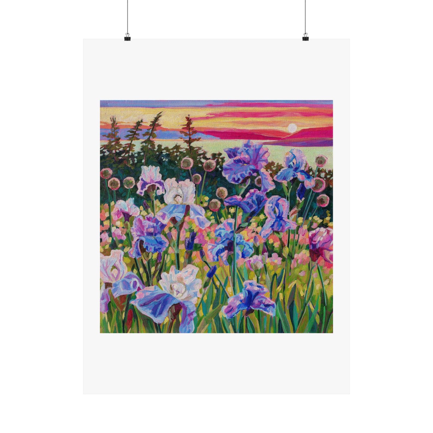 Wonder garden series- Irises— Matte Paper Poster Reproduction