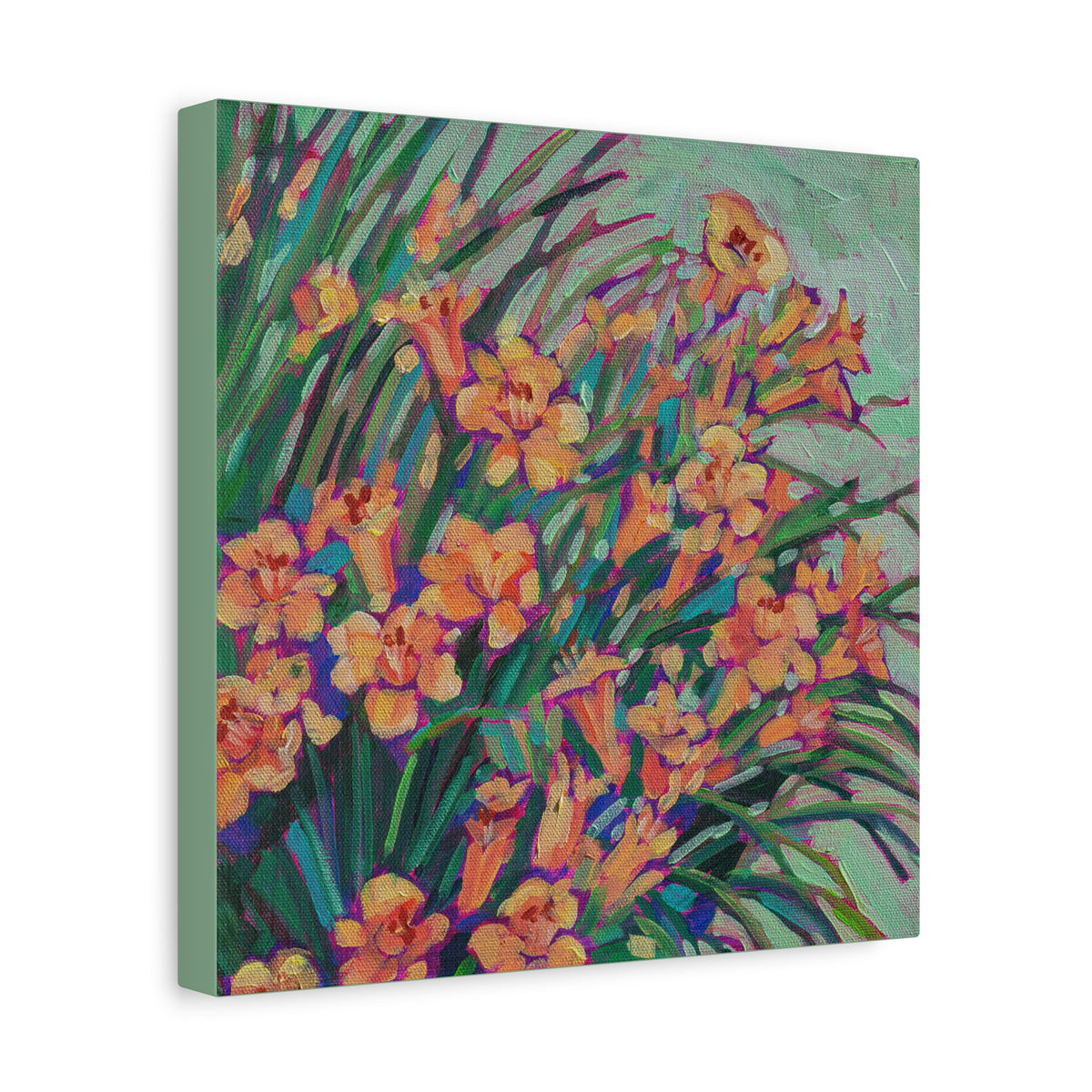 Yellow Daylilies Floral —Matte Canvas, Stretched, 1.25"