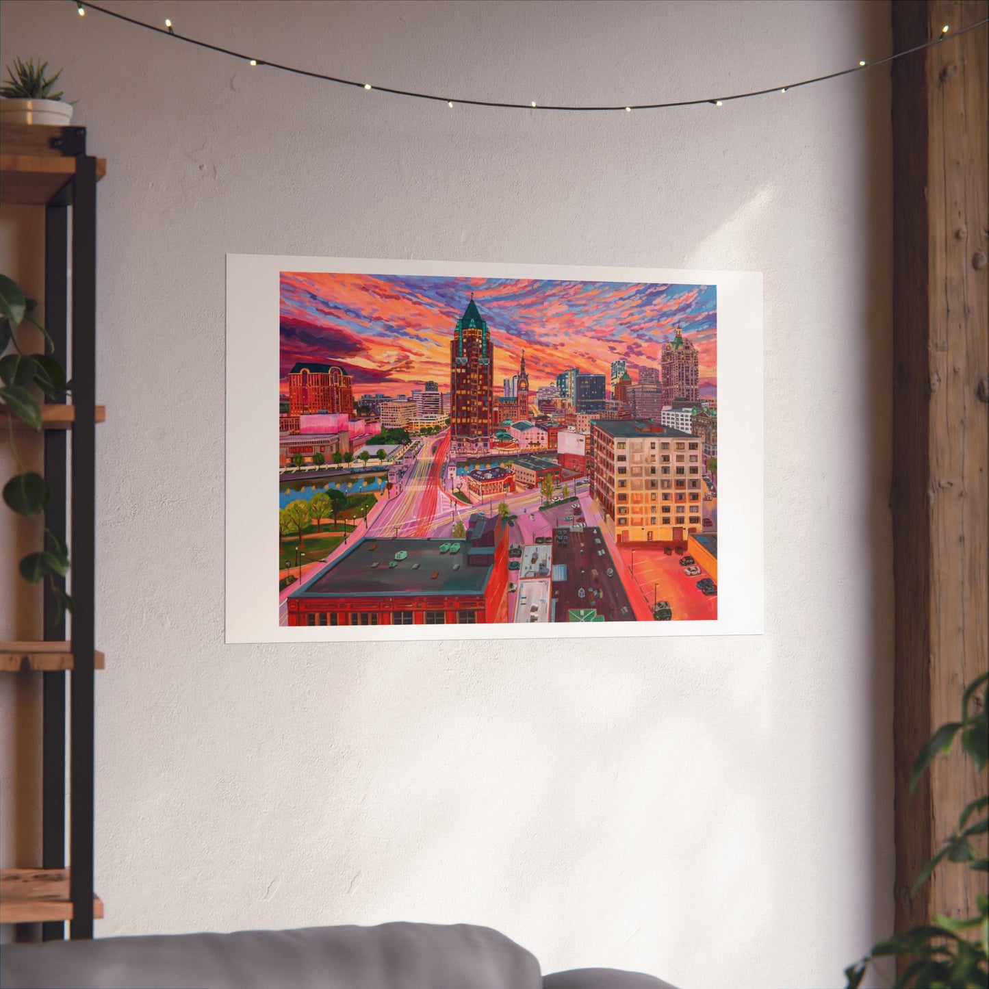 Golden glow- Milwaukee—Matte Horizontal Fine Art Poster Reproductions