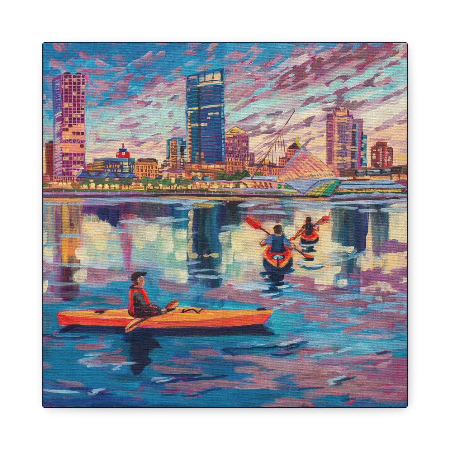Sunset Kayak- Milwaukee— Gallery Wrapped Canvas Reproductions