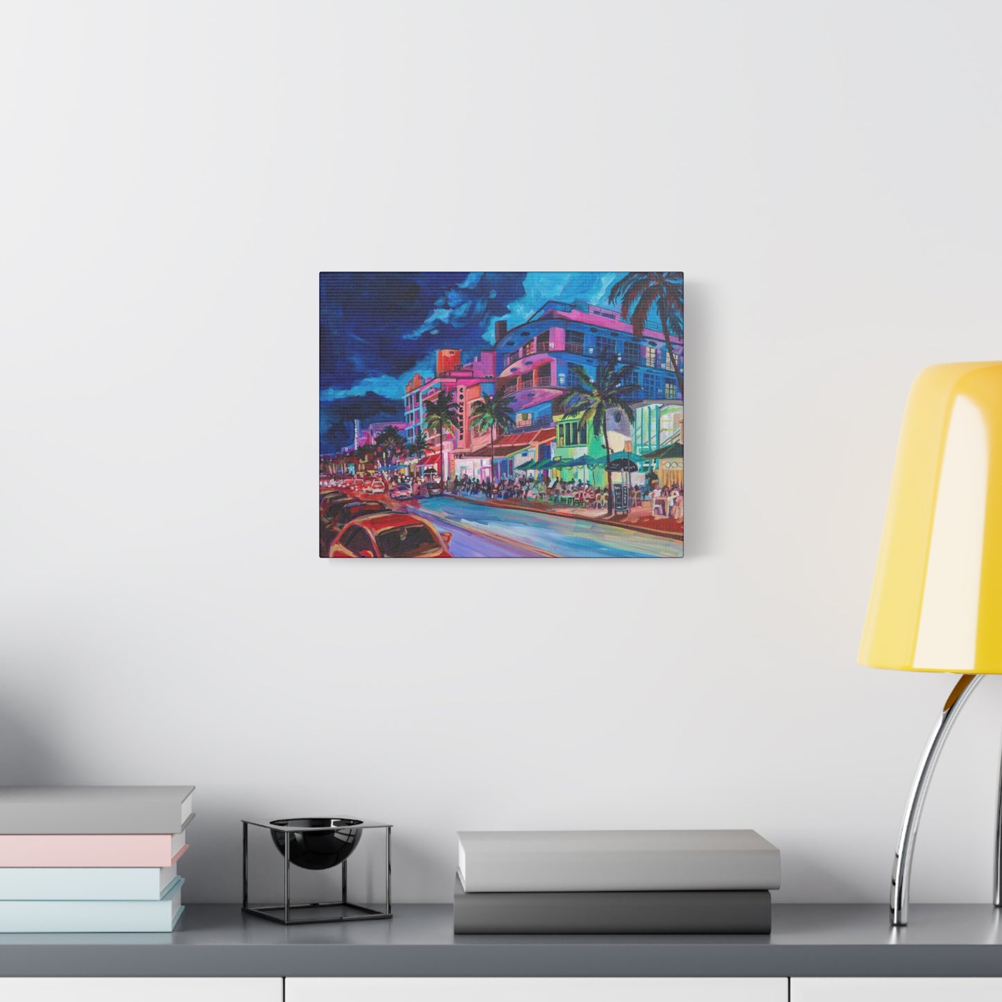 Palace Cafe and Congress Hotel, South Beach Miami—Matte Canvas, Stretched, 1.25"