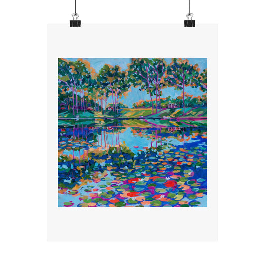 Lily Pads on the lake— Matte Paper Poster Reproduction