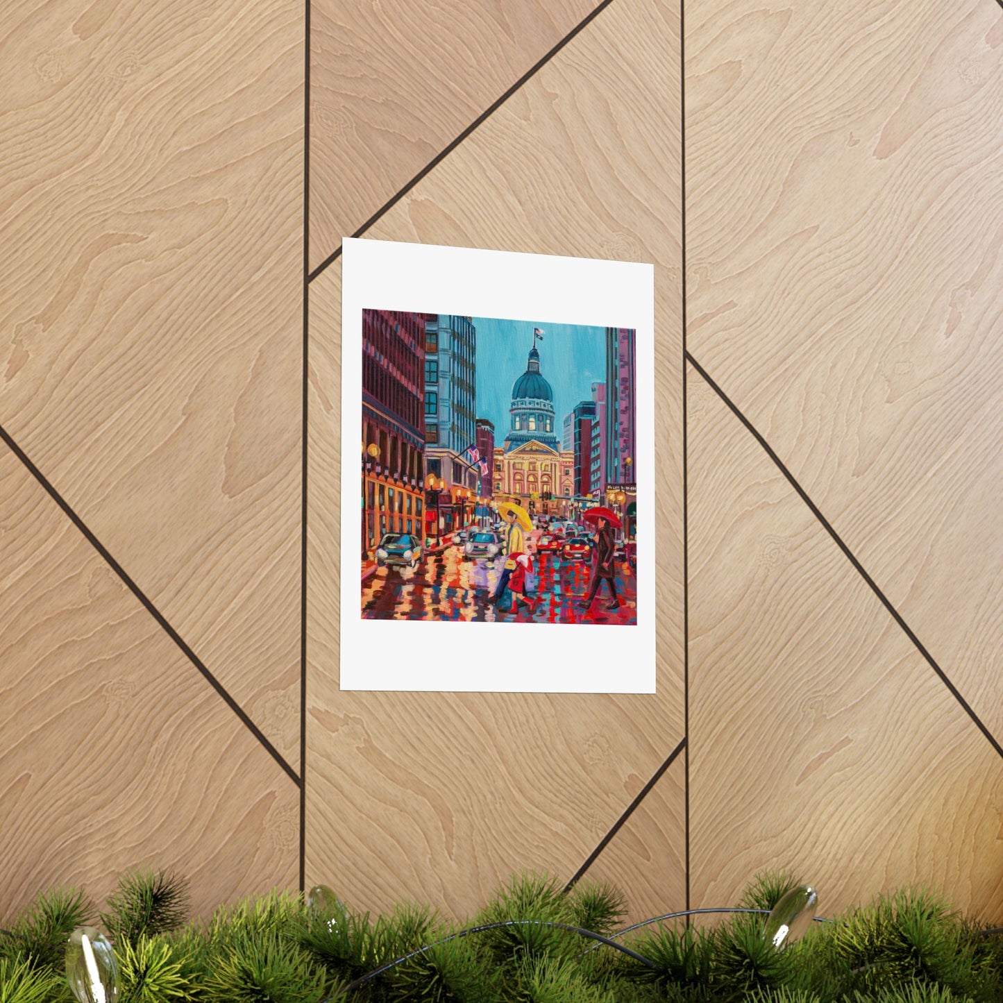 Rush hour reflections— Matte Paper Poster Reproduction