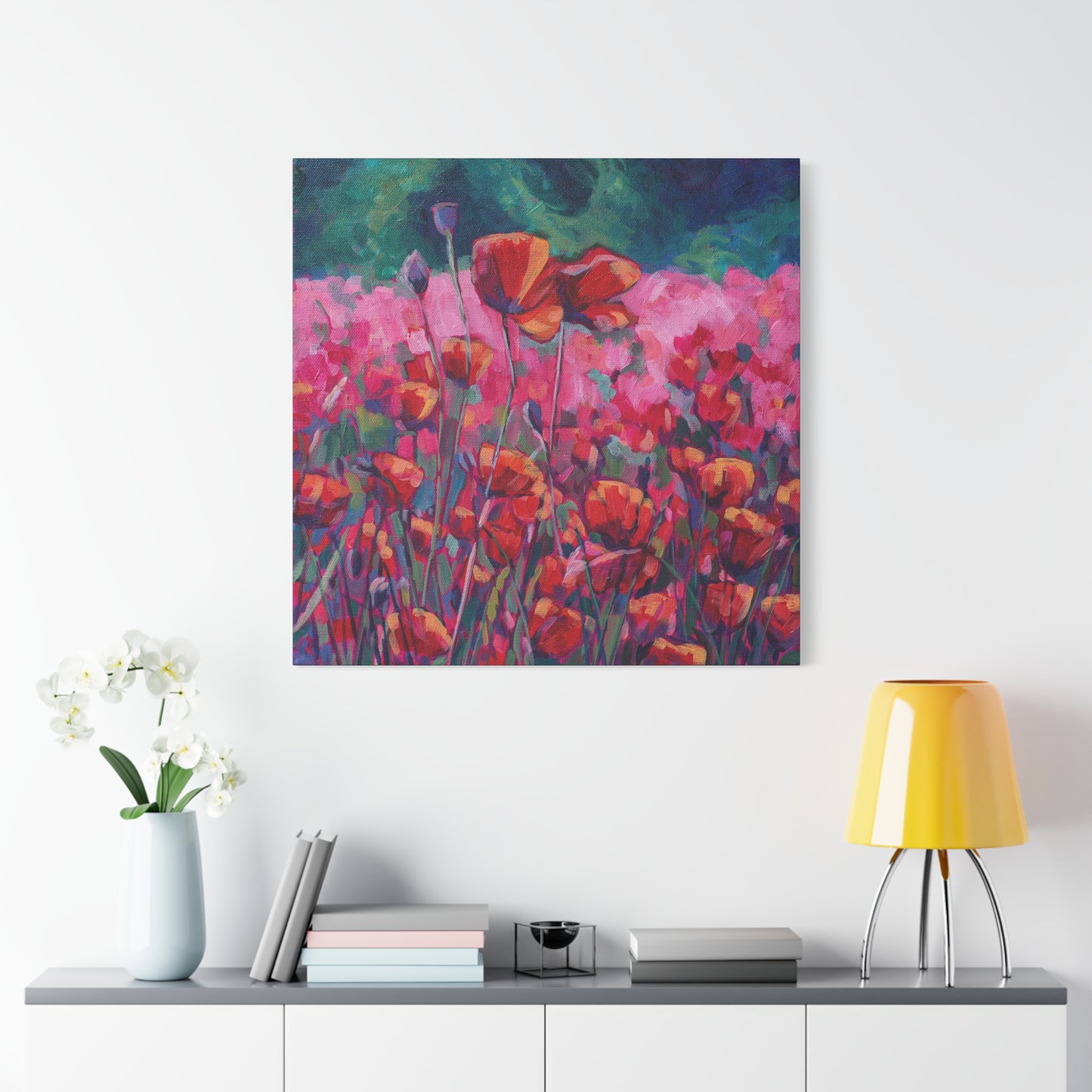 Poppies Floral —Matte Canvas, Stretched, 1.25"