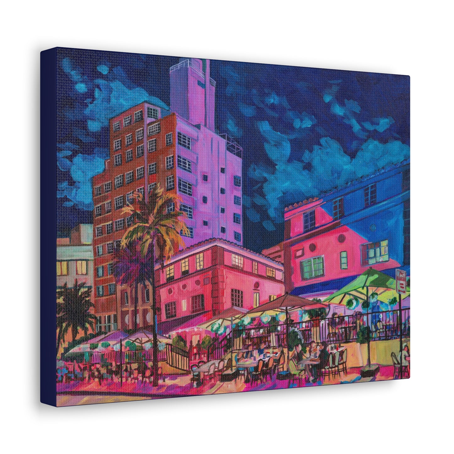 Les Deux Fontaines and the Tides South Beach Condo Miami— Gallery Wrapped Canvas Reproduction