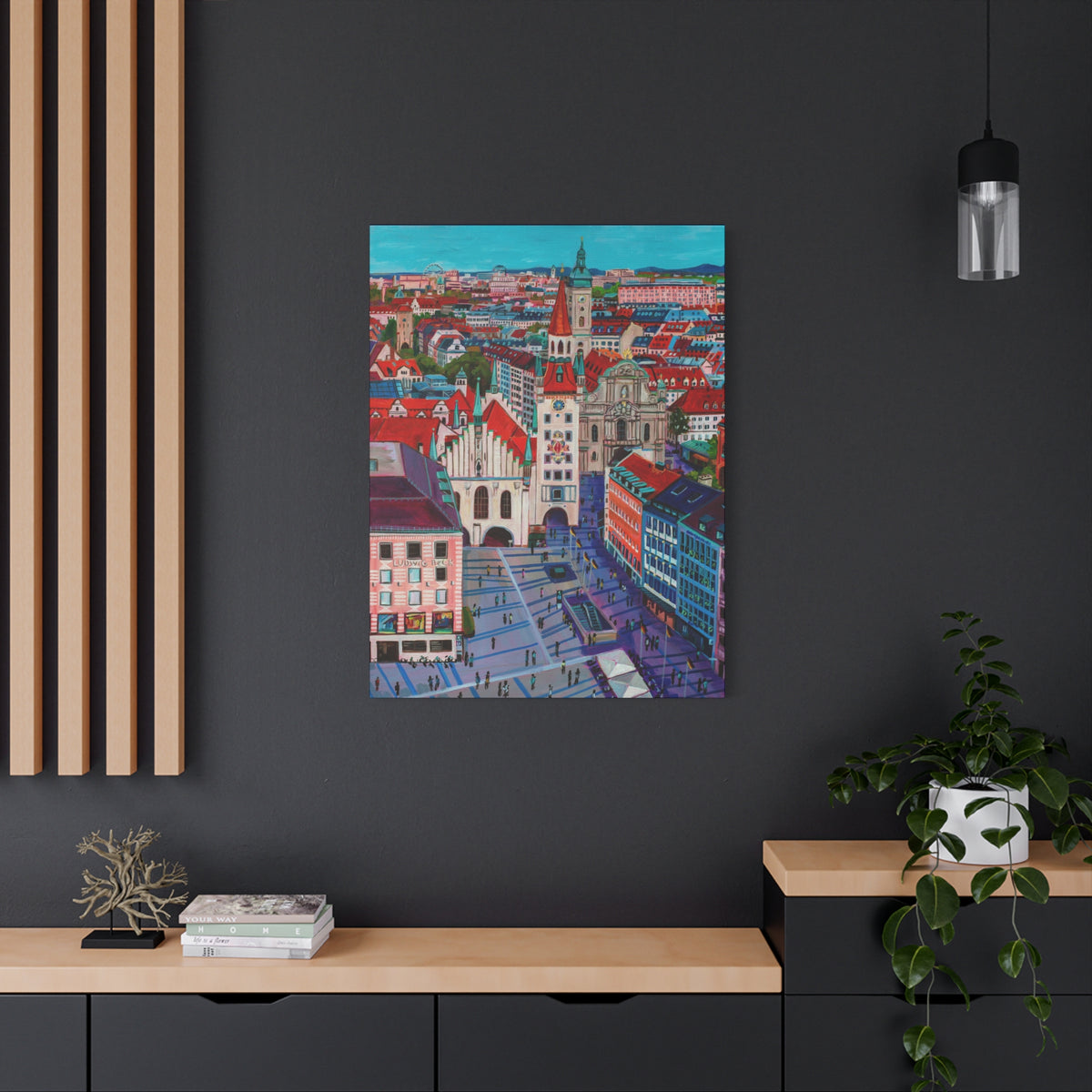 Postcards from Europe: Munich  —Matte Canvas, Stretched, 1.25"