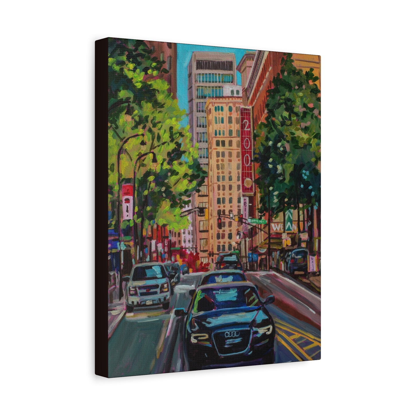 Atlanta Street scene 3 (Along Peachtree by the Weston Hotel)—Matte Canvas, Stretched, 1.25"