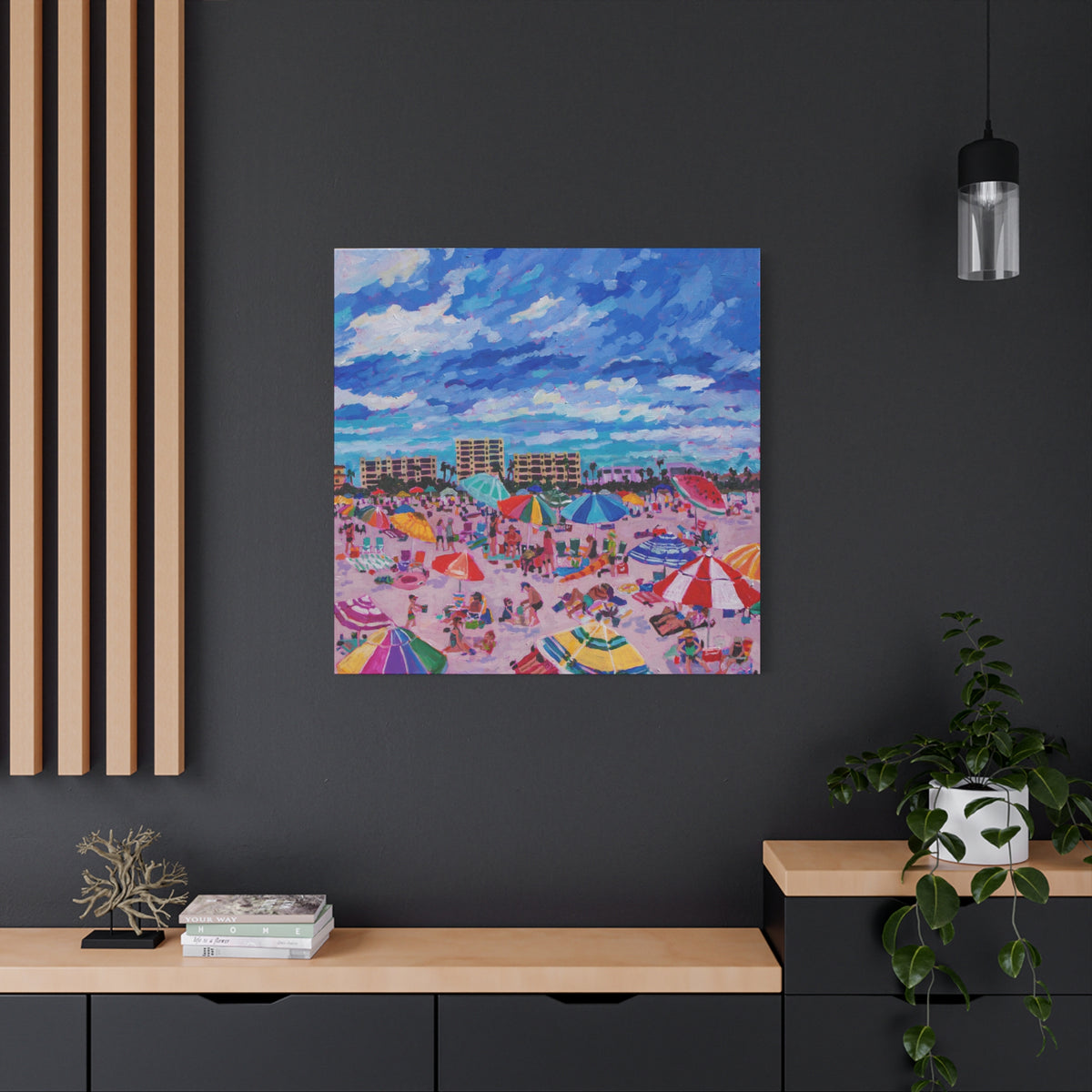 Busy Relaxing Beach Right Panel—Matte Canvas, Stretched, 1.25"