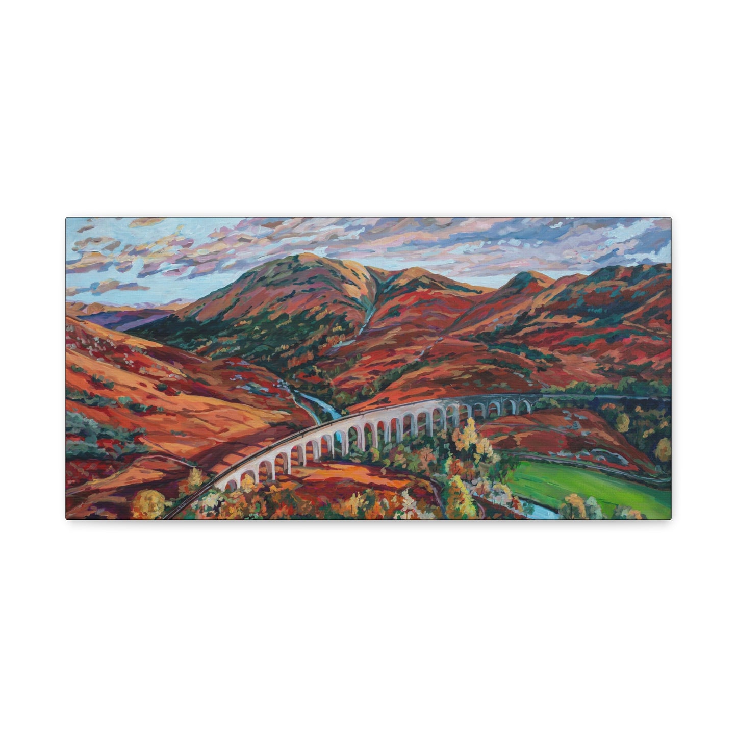 Autumn in Scotland, the Glenfinnan Viaduct— Gallery Wrapped Canvas Reproduction