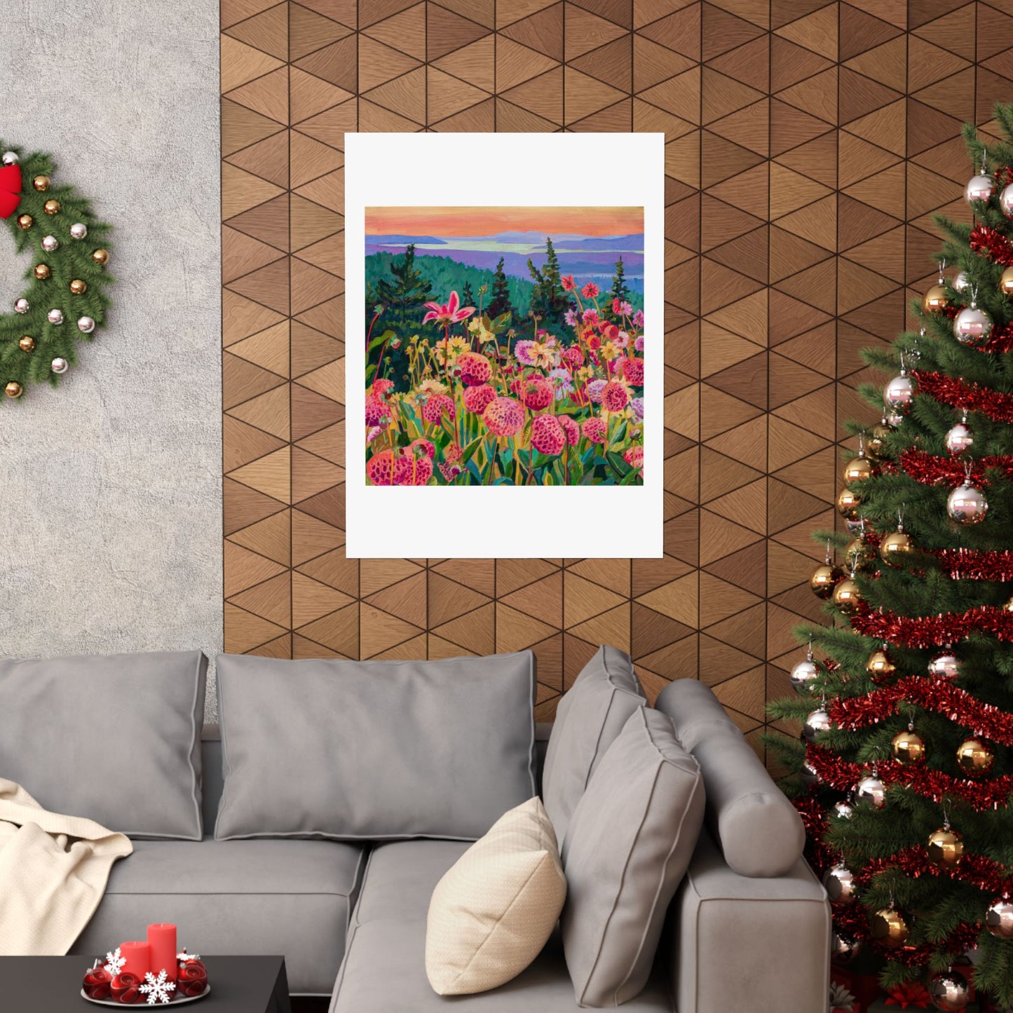 Wonder garden series-Dahlias— Matte Paper Poster Reproduction
