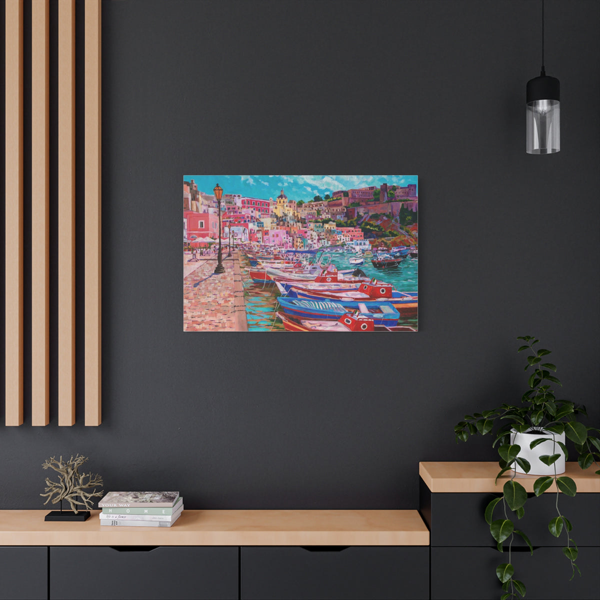 Harbor at Isola Procida, Italy— Gallery Wrapped Canvas Reproduction