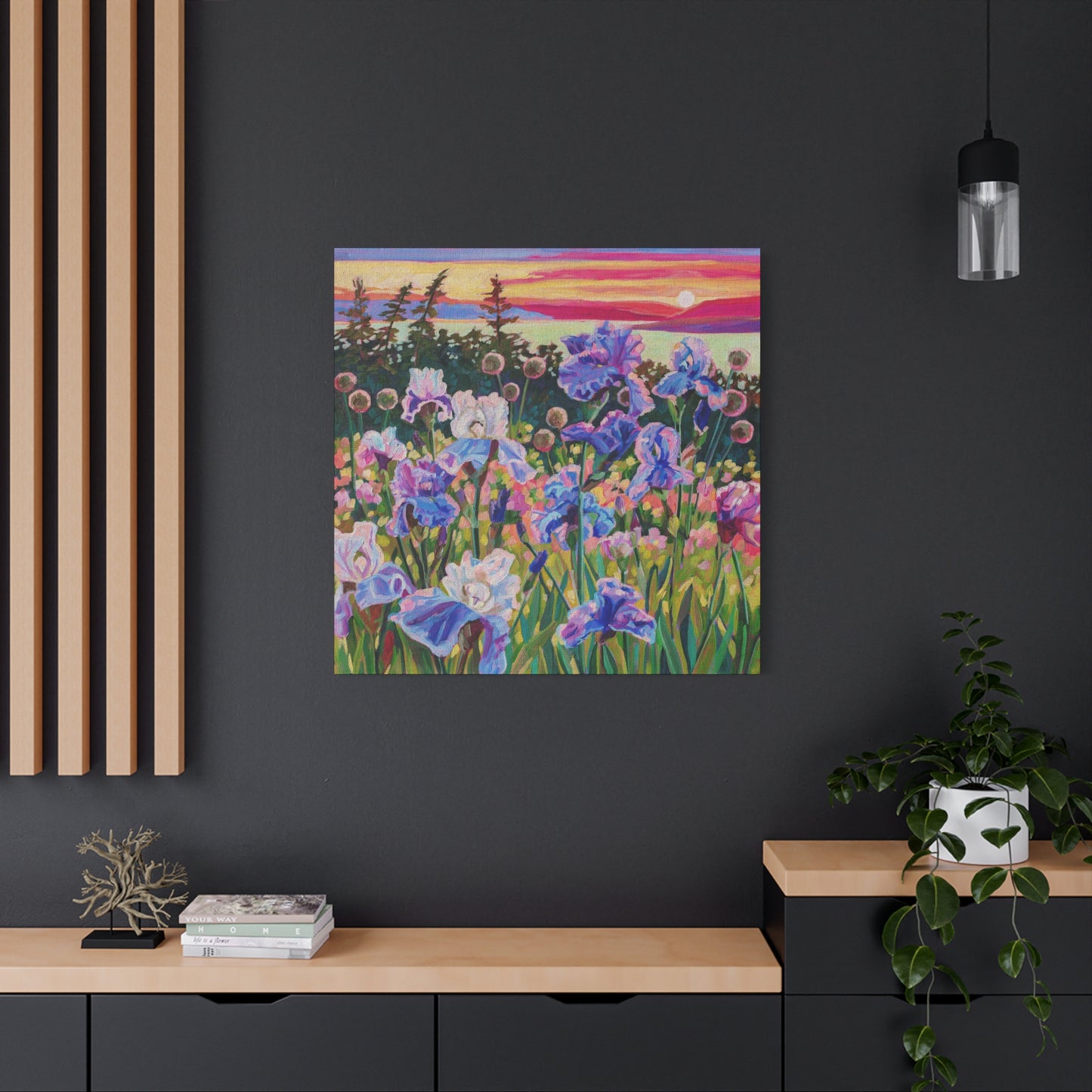 Wonder garden series- Irises—Matte Canvas, Stretched, 1.25"