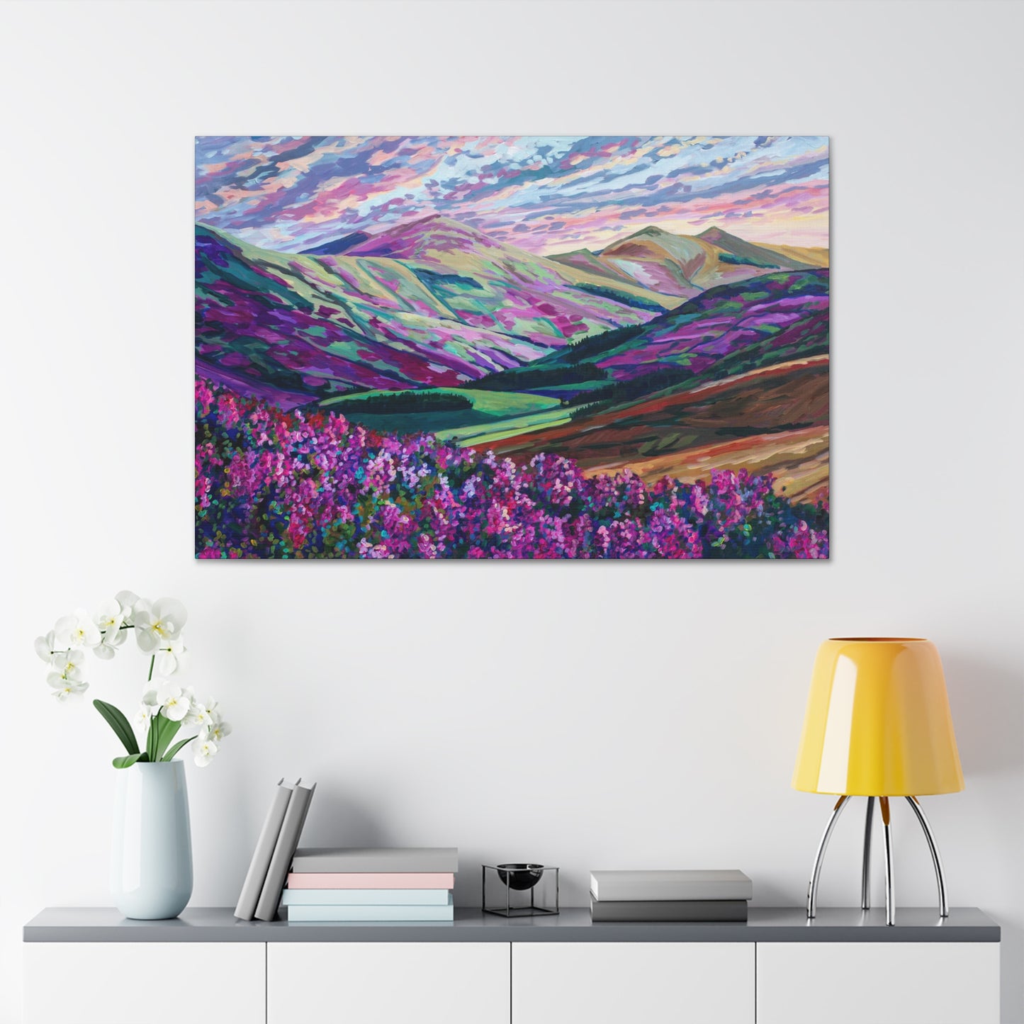 Heather in the Hills, West Linton-Scotland— Gallery Wrapped Canvas Reproduction