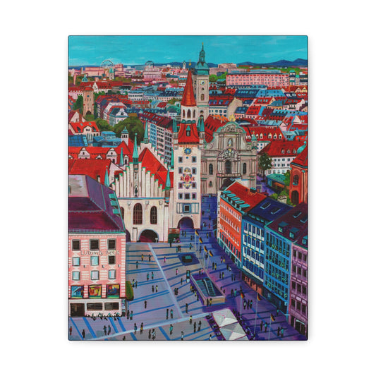 Postcards from Europe: Munich  —Matte Canvas, Stretched, 1.25"