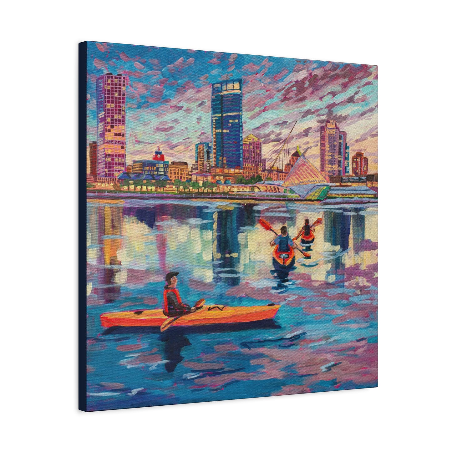Sunset Kayak- Milwaukee— Gallery Wrapped Canvas Reproductions