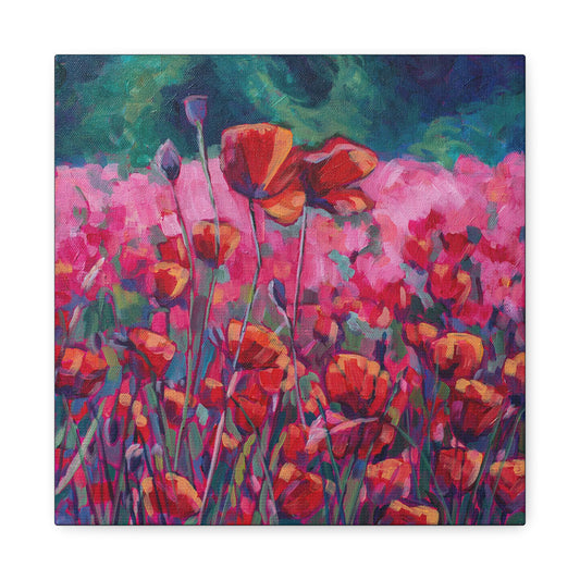 Poppies Floral —Matte Canvas, Stretched, 1.25"