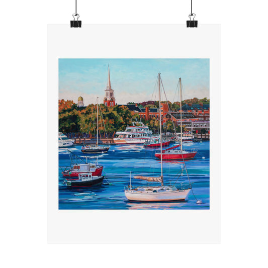 Newburyport Harbor— Matte Paper Poster Reproduction