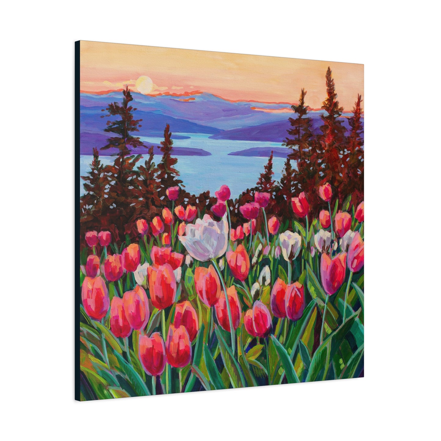 Wonder garden series- Tulips—Matte Canvas, Stretched, 1.25"
