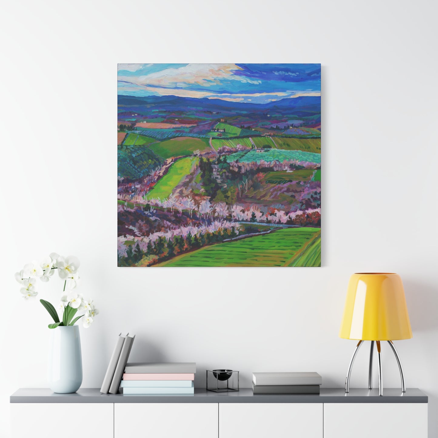 Rolling Tuscan farmland, Italy-Middle Panel —Matte Canvas, Stretched, 1.25"