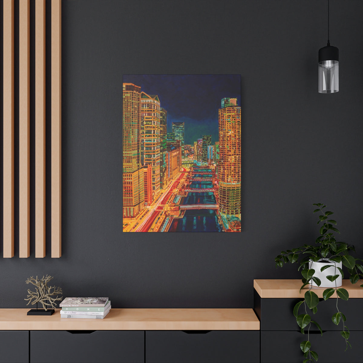Nightfall in the Loop-Chicago—Matte Canvas, Stretched, 1.25"