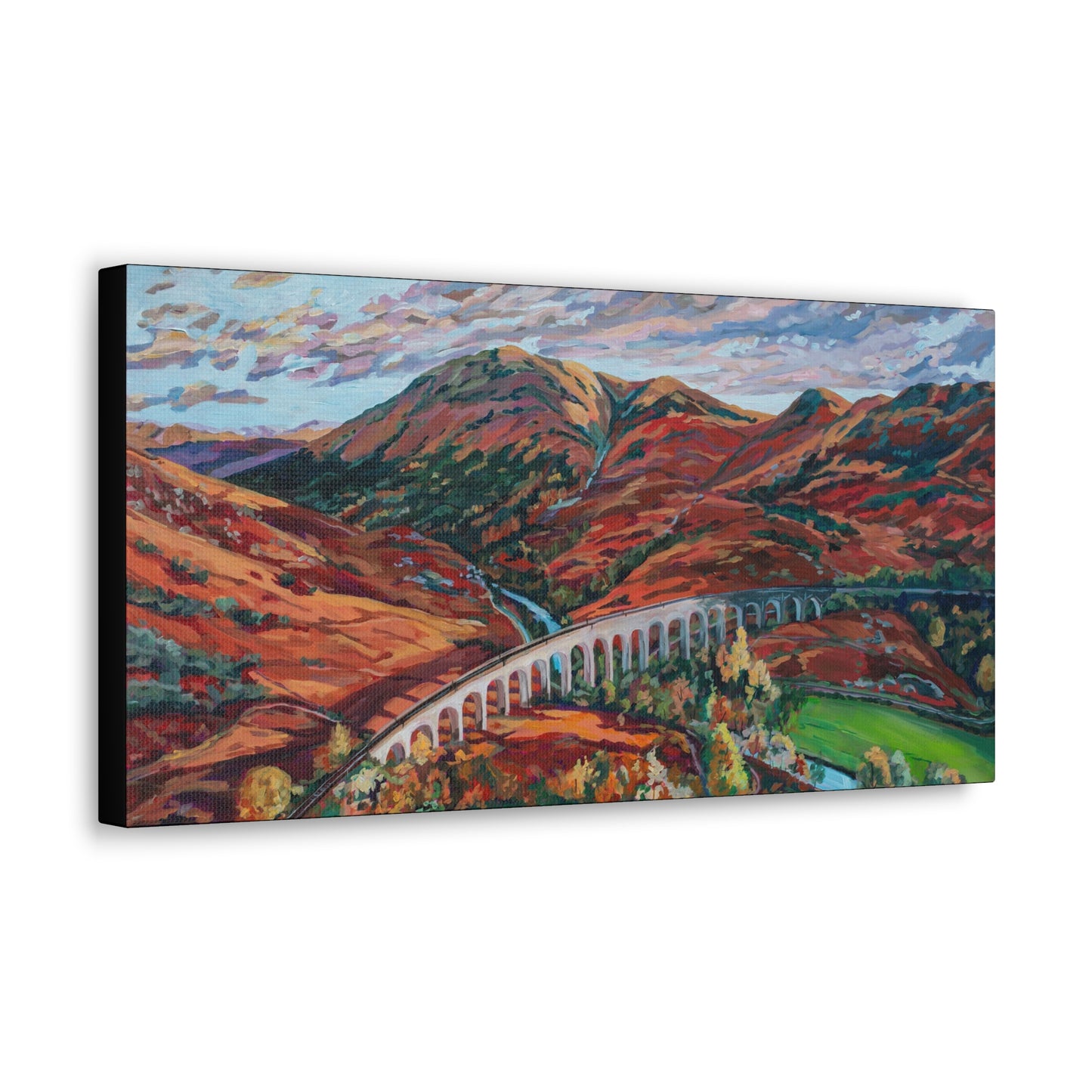 Autumn in Scotland, the Glenfinnan Viaduct— Gallery Wrapped Canvas Reproduction