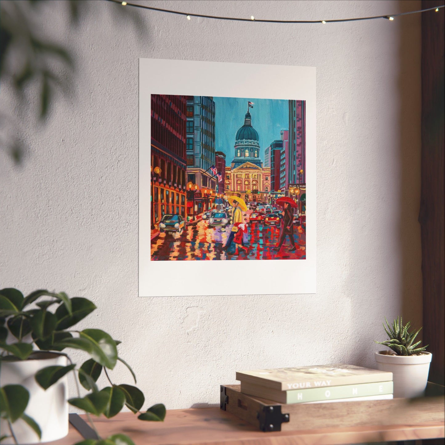 Rush hour reflections— Matte Paper Poster Reproduction