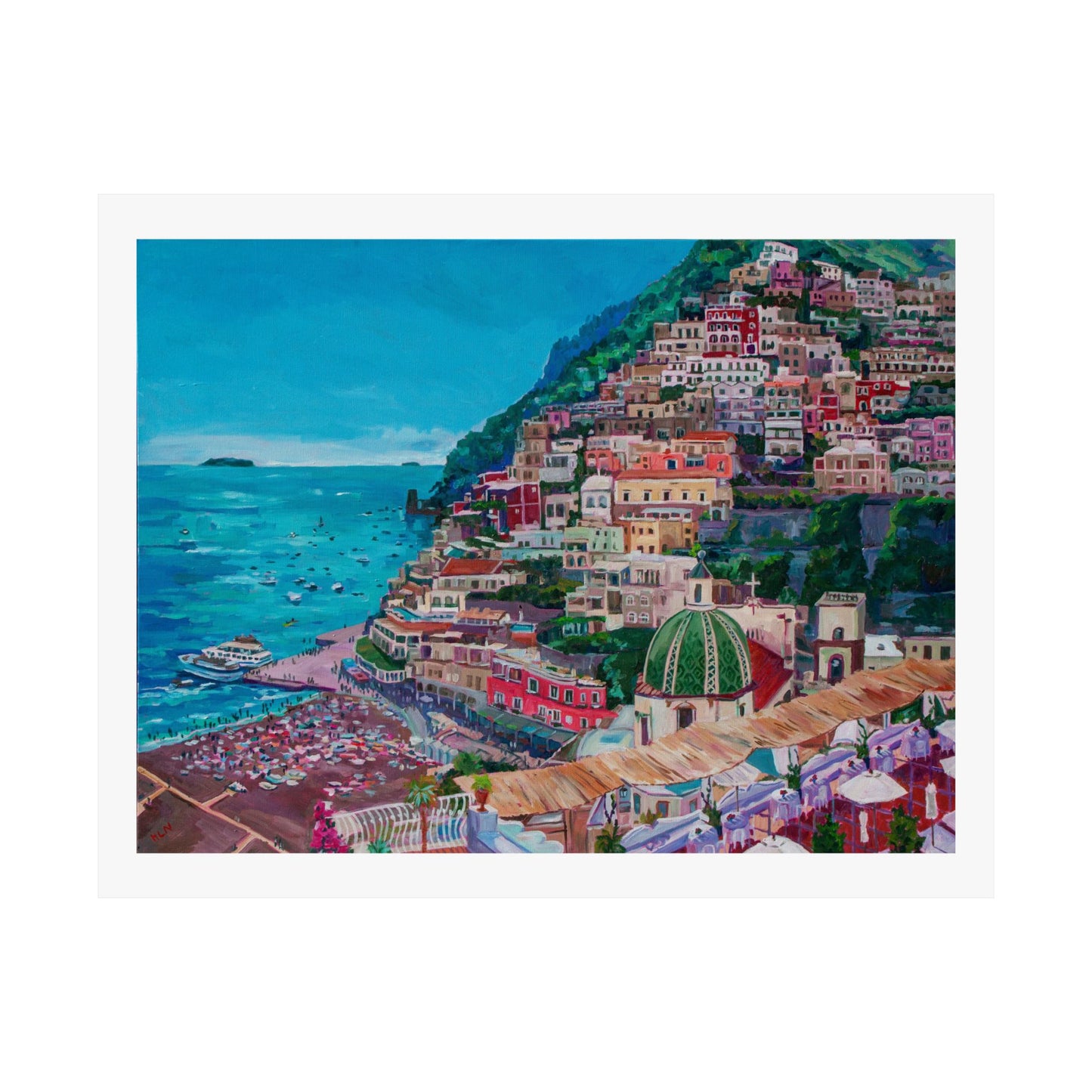 Summer in Positano, Italy —Matte Horizontal Poster Reproduction