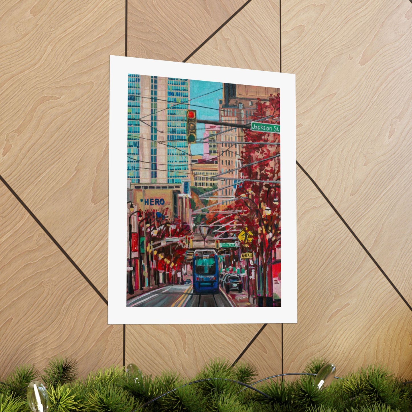 Atlanta Street scene 1 (Atlanta Streetcar -Auburn Street) — Fine Art Matte Paper  Reproduction