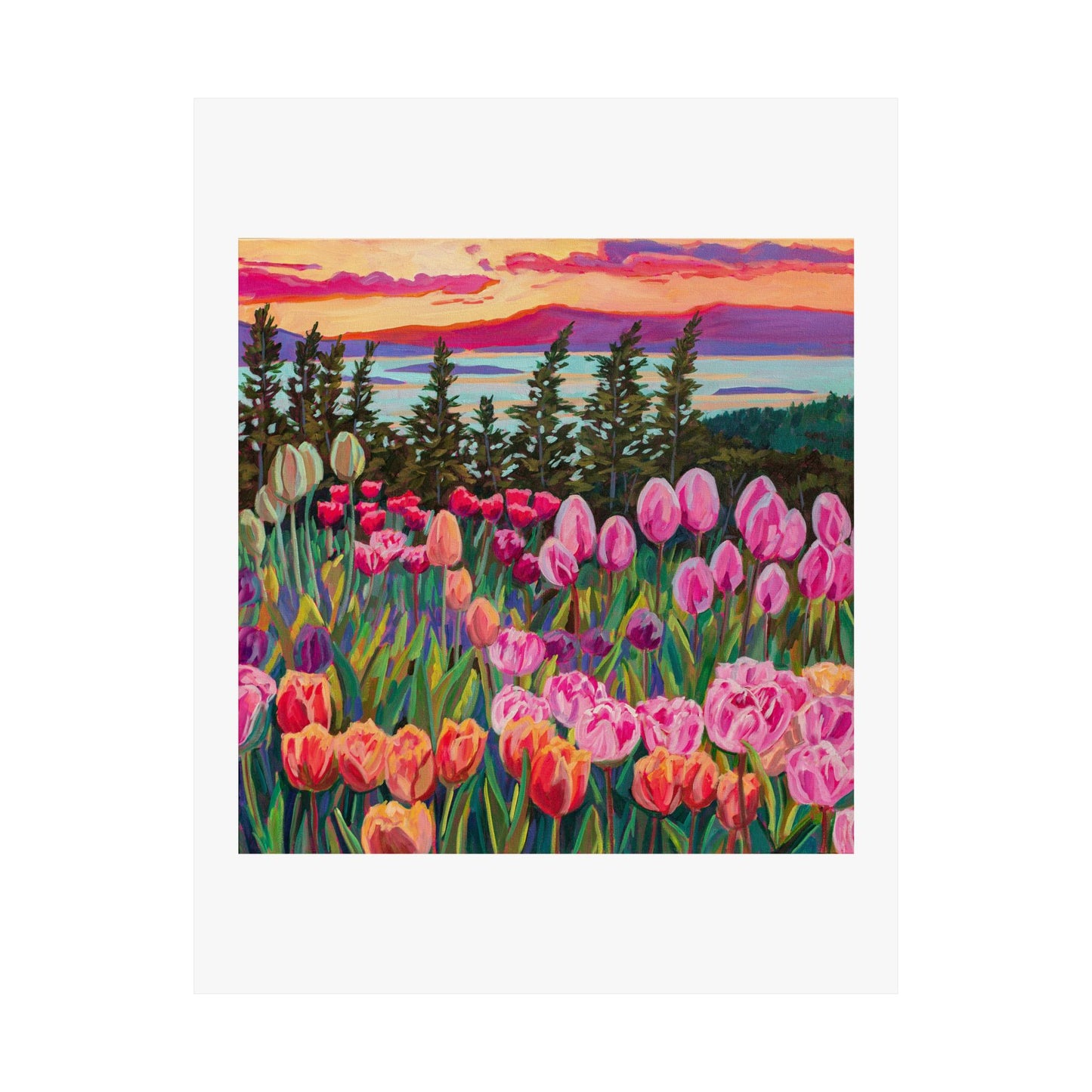 Wonder garden series- Tulip Sunset— Matte Paper Poster Reproduction