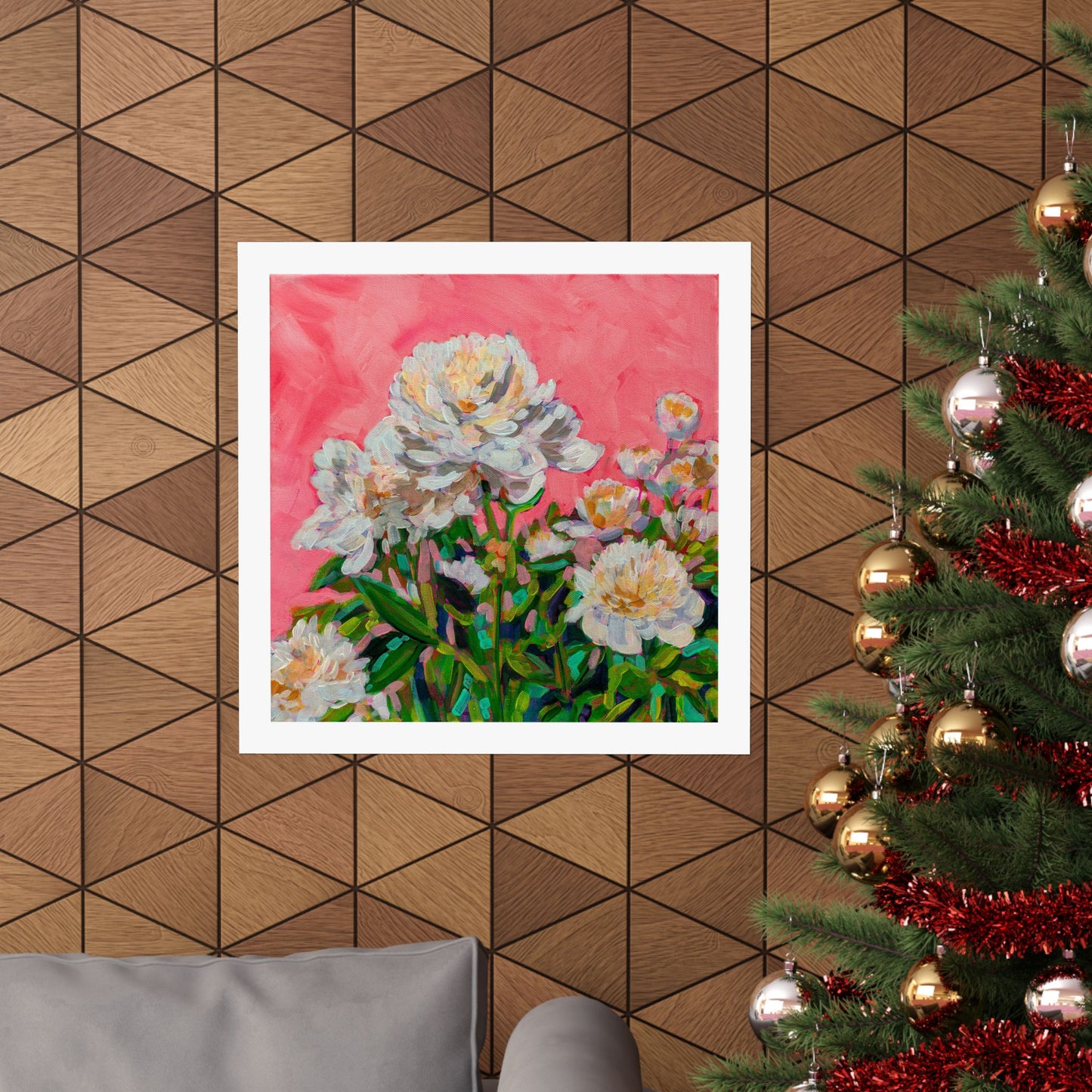 White Peonies— Matte Paper Poster Reproduction