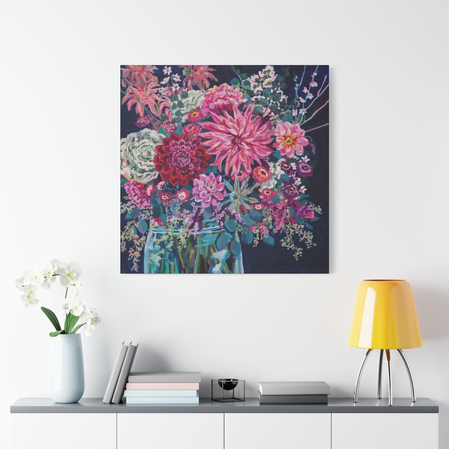 Warm Winter Floral Still Life —Matte Canvas, Stretched, 1.25"