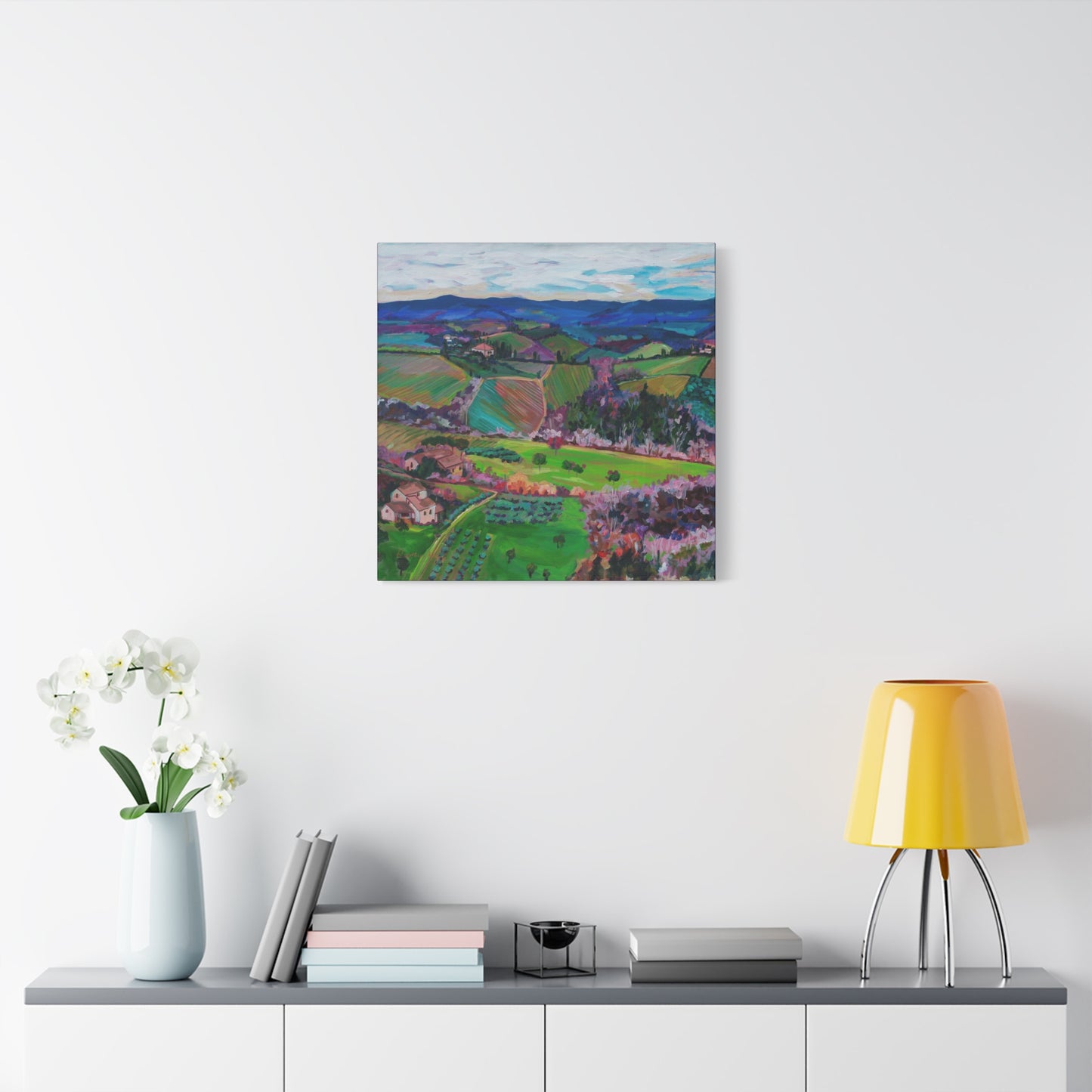 Rolling Tuscan farmland, Italy-Left Panel —Matte Canvas, Stretched, 1.25"