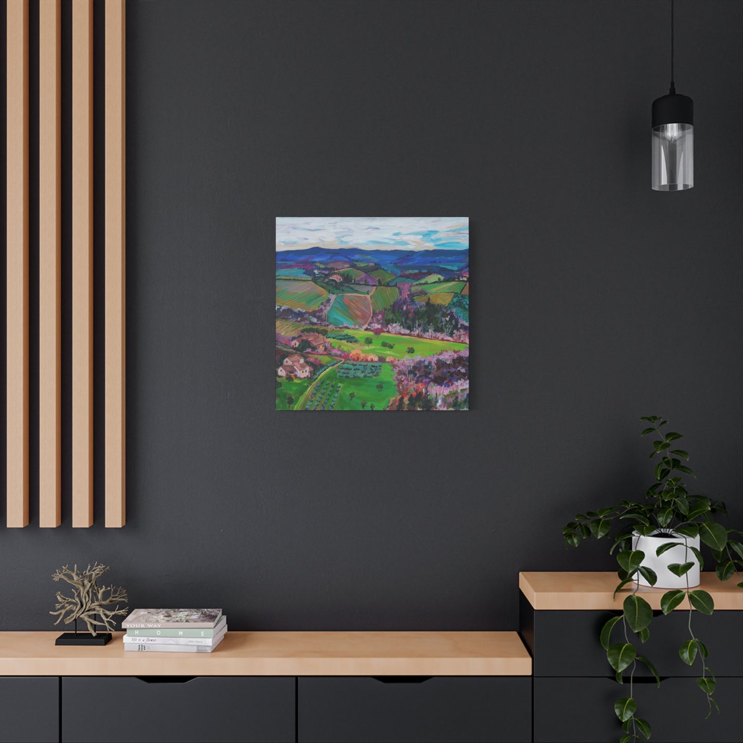 Rolling Tuscan farmland, Italy-Left Panel —Matte Canvas, Stretched, 1.25"
