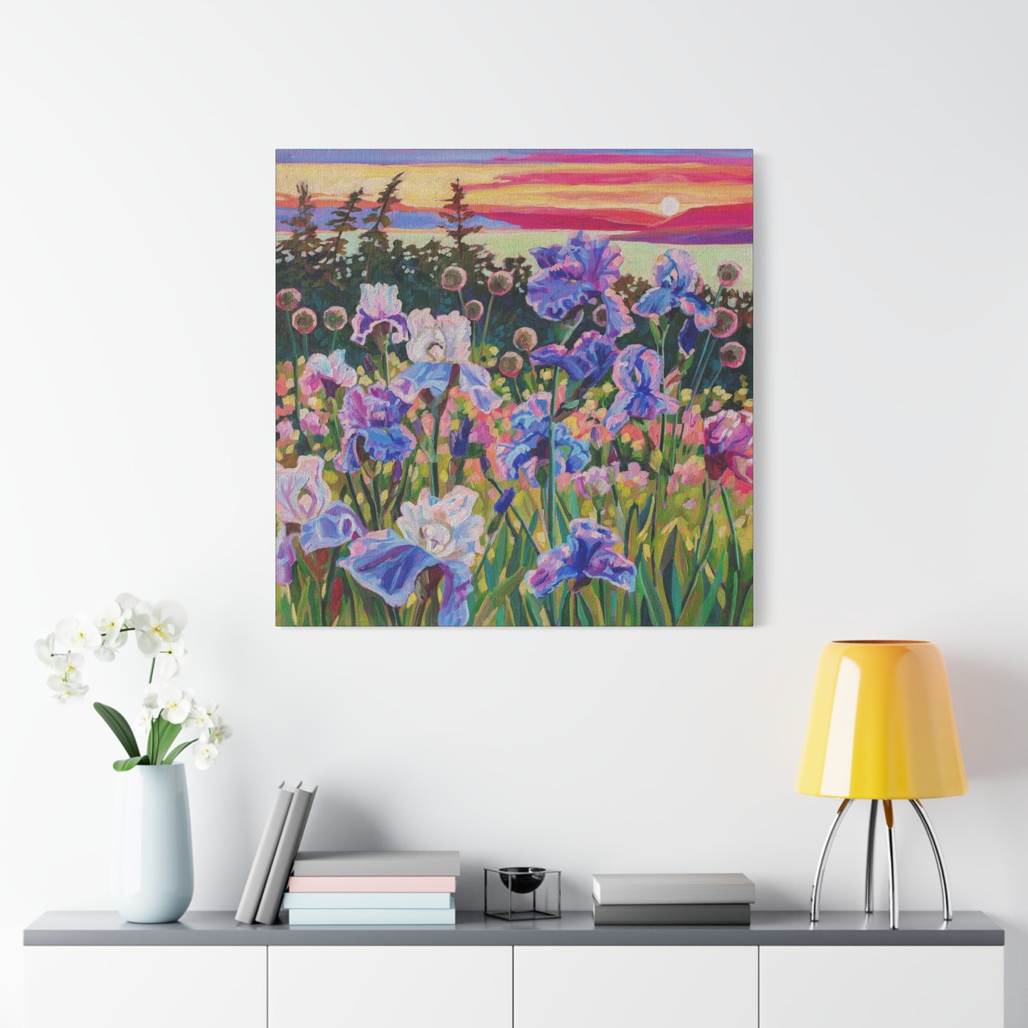 Wonder garden series- Irises—Matte Canvas, Stretched, 1.25"