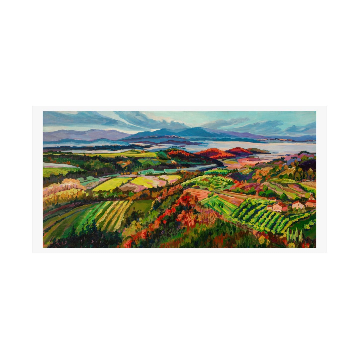 Morning Mist over Tuscany 1—Matte Horizontal Poster Reproduction
