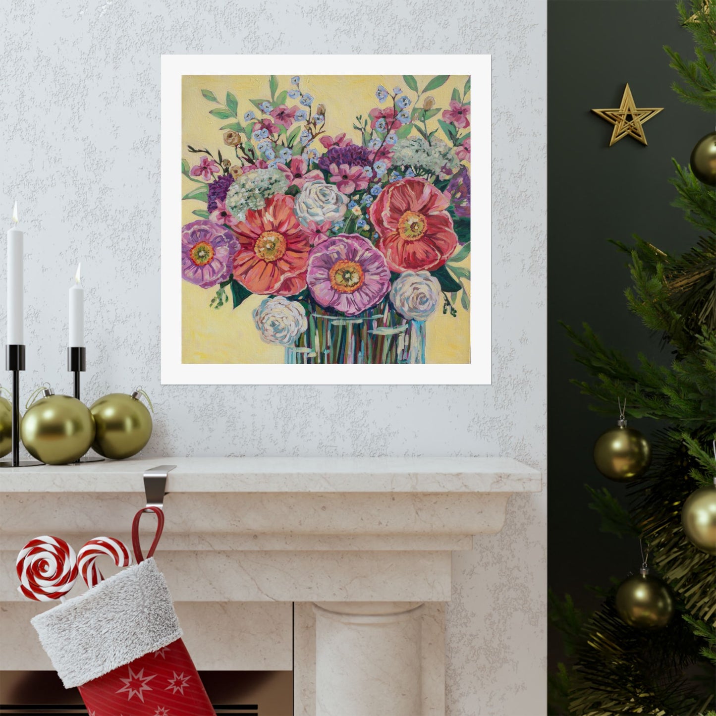 Bright Hibiscus Blooms— Matte Paper Poster Reproduction