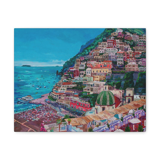 Summer in Positano, Italy— Gallery Wrapped Canvas Reproduction